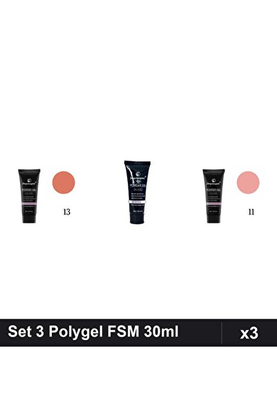 FSM Set 3 Polygel 30ml - Nr.13, Nr.23, Nr.11 - Constructie Unghii
