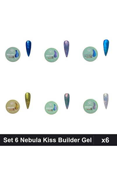 global fashion Set 6 Nebula Kiss Builder Gel 15g - Nr.03 Nr.10 Nr.13 Nr.14 Nr...