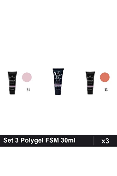 FSM Set 3 Polygel 30ml - Nr.31, Nr.22, Nr.13 - Constructie Unghii
