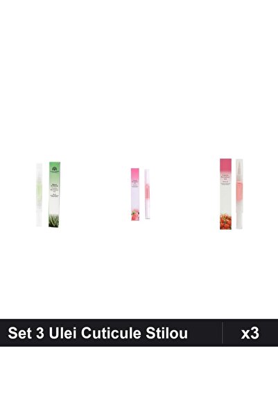 NAİLS Set 3 Ulei Cuticule Tip Stilou - Aloe Vera, Peach, Cherry - Global Fashion
