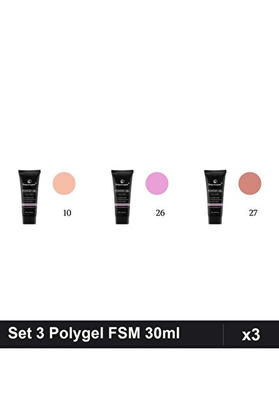 FSM Set 3 Polygel 30ml - Nr.10, Nr.26, Nr.27 - Constructie Unghii