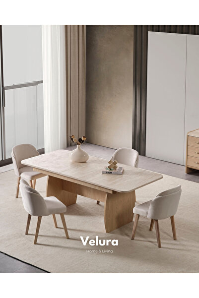 Velura Home & Living Defne Yemek Masası (Sadece Masa) (Naturel Meşe)
