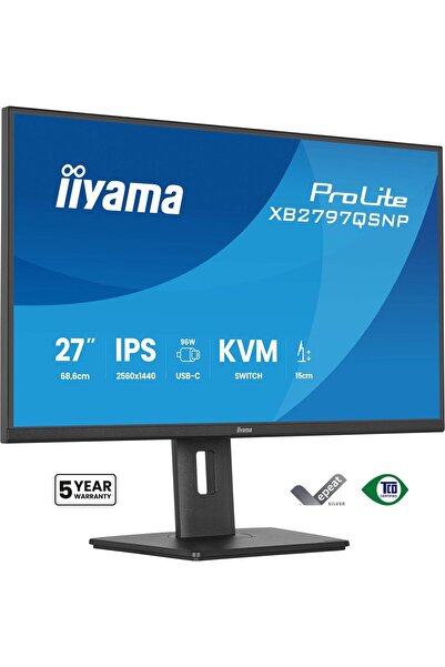 IIYAMA Monitor 27 inci XB2797QSNP-B1 IPS, QHD, USB-C Dock 96W, HDMI, 350cd, 1...