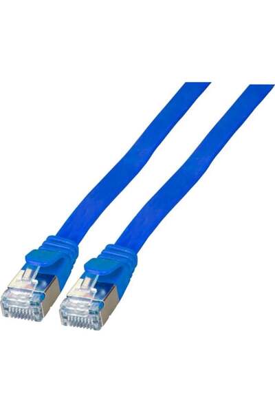 EFB Cablu patch plat RJ45 U/FTP Cat.6A PVC 5.00m albastru