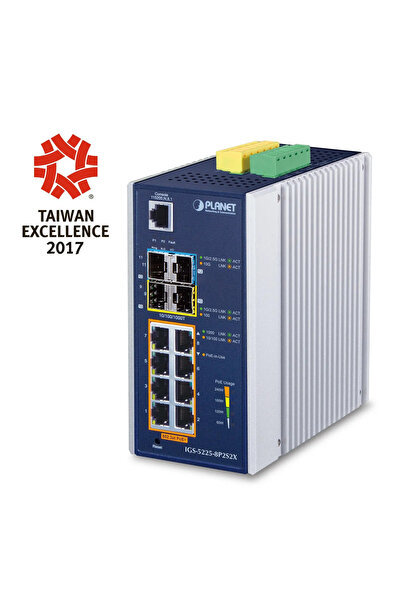 Planet Switch IGS-5225-8P2S2X, L3 Gigabit Ethernet (10/100/1000), cu PoE, Alb...