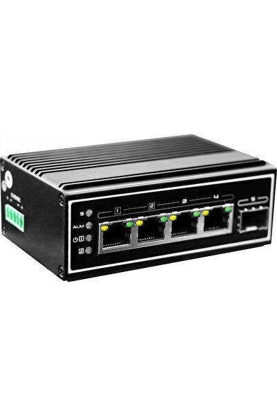 LEVEL ONE LevelOne Industrial PoE+ Switch 4xGE PoE/1xSFP 120W nemalut din metal