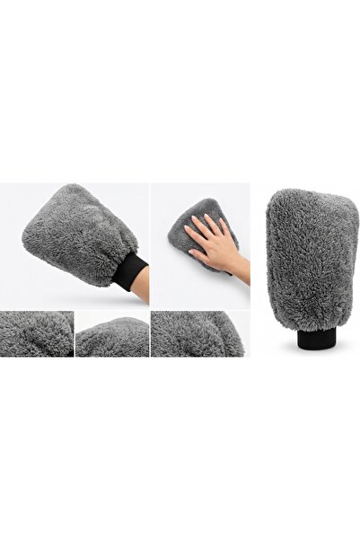 Pixue Premium Quality Microfiber Car Wash and Polishing Glove Gray Black