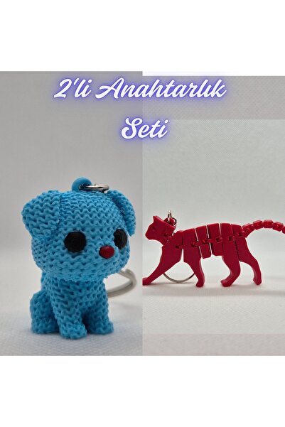 3DAtölyeMaker Light Blue Knitted Patterned Dog and Fire Engine Red Flexible C...