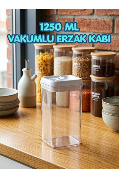 Eviniz güzel Vakum Kapaklı Erzak Saklama Kabı 1250 ml
