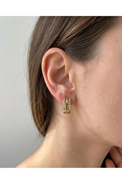 XUPING JEWELRY أقراط من الفولاذ موديل Xuping مرصعة بحجر الزركون