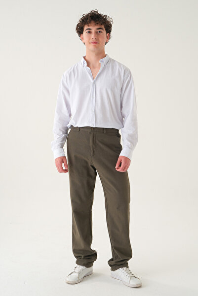 Gambocci Elastic Waist Linen |   Loose Fit Men's Trousers