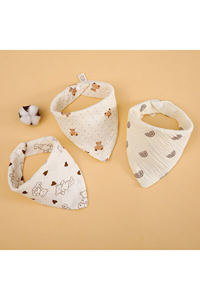 Choice3 Love Spot Rainbow 3 Pieces of Baby Bibs, Cute Cartoon Patterns, Pure ...