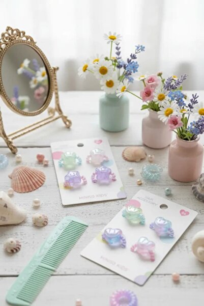 Miniso مجموعة من 4 أربطة شعر حلزونية مرخصة - مشبك شعر مرن للاستخدام اليومي