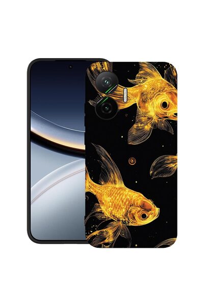 bestcase ¬Æ Husa pentru Poco F7 cu Design Gold Fishes, TPU Mat Ultra Slim, 20...