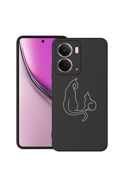 bestcase Θήκη για Realme P3 με αφηρημένο σχέδιο γάτας, TPU Ματ Εξαιρετικά Λεπ...