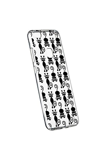 bestcase Husa Silicon, Transparent, Slim, Black Cat, 115, Huawei P10 LITE