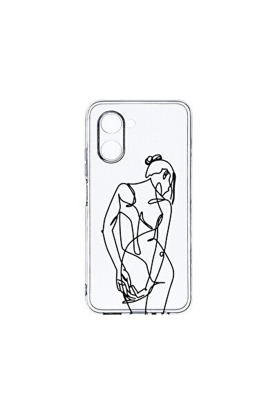 bestcase Διαφανής Θήκη Σιλικόνης 2MM, Συμβατή με Realme C33, Woman Lineart, Α...