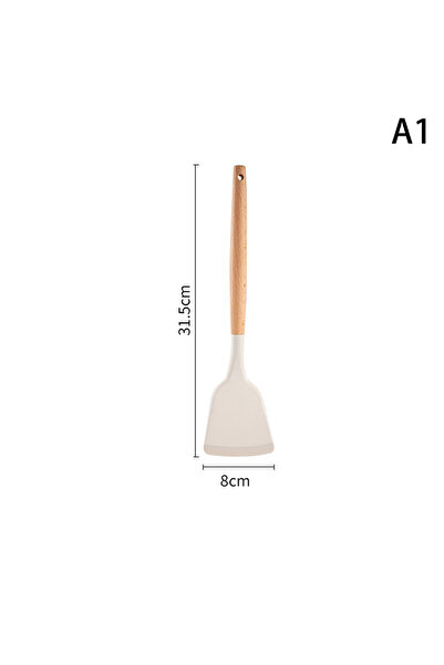 Choice A1 ♥Silicone Kitchen Utensil Set with Wooden Handles - Heat Resistant ...