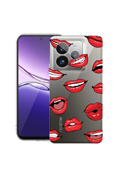 bestcase ¬Æ Husa pentru Realme GT 7 Pro cu Design Lips - Kiss Pattern, Clear ...