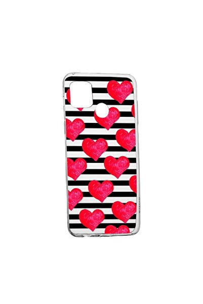 bestcase Θήκη σιλικόνης συμβατή με Realme C21Y, με σχέδιο καρδιές, ανθεκτική ...
