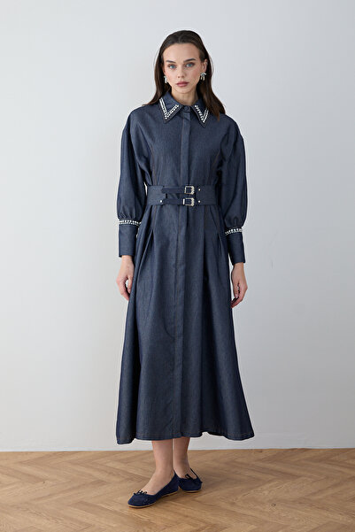 Melike Tatar Stoned Denim Dress 32-2797
