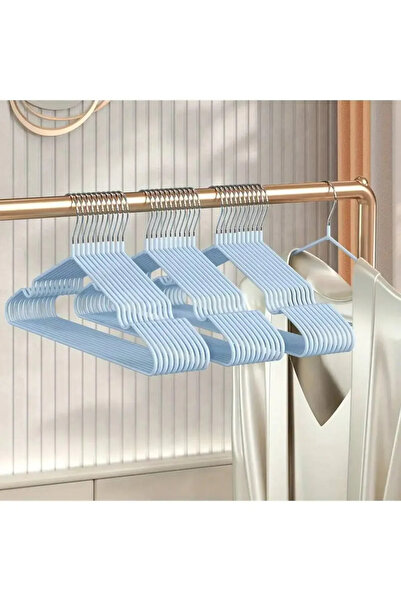 Choice3 blue 10pcs- Metal Traceless No-slip Clothes Hangers, Durable Strong C...