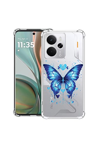 bestcase Husă Antișoc Compatibilă cu Poco M7 Pro 5G, cu Design Fluture Albast...