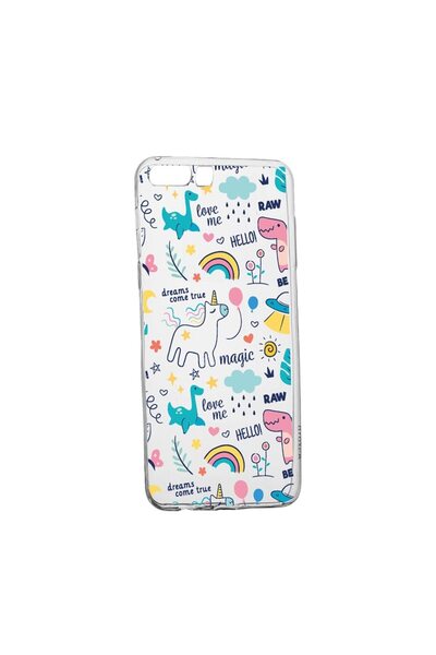 bestcase Силиконов калъф, съвместим с Huawei Y6 2018, Еднорог - Мечтите се сб...