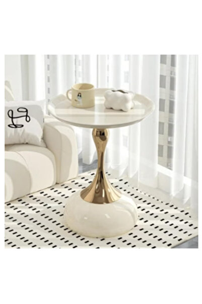 luxino Coffee Tables Nordic Accent End Sofa Metal Gold Oak Round Modern Side ...