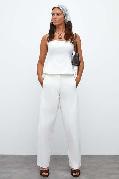 urban focus Fermuarlı Peplum Bluz