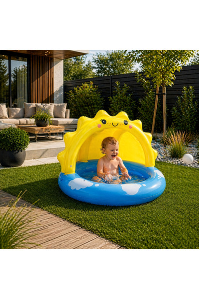 BESTWAY Piscina gonflabila pentru copii, Sunny Days, acoperis, 26L, baza moal...