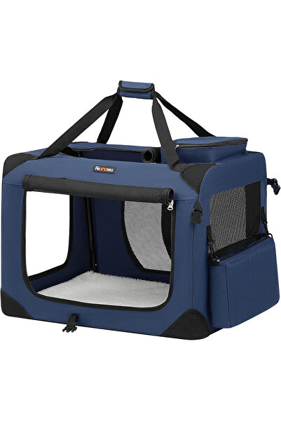 feandrea Foldable Dog Crate, Pet Transport Bag with Metal Frame, Oxford , 70x...