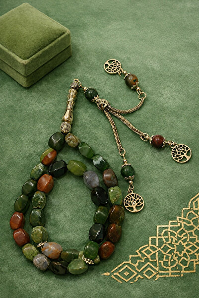 KINZ AL-HADAYA Agate Prayer Beads 33 Beads
