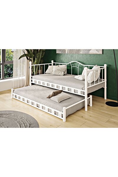 Vivense ARGİMO KAMELYA YAVRULU DAYBED SEDİR KARYOLA, BEYAZ, 90X190