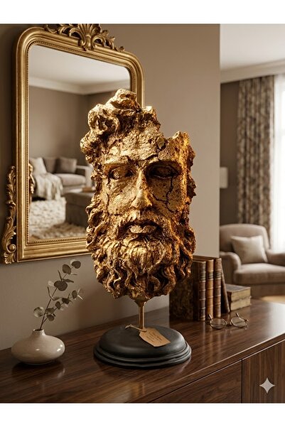 HEDİYE İŞLERİ Antik Helenistik Gold Erkek Büstü Heykel - Dekoratif Mitolojik ...
