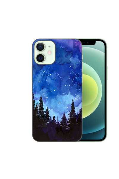OEM Husa compatibila cu Apple iPhone 12 Mini Silicon Gel Tpu Model Night Forest