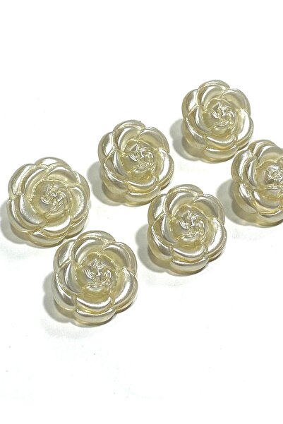 karantuhafiye Italian Jacket Button / Rose Model / Set of 6 / Ecru / 2.2 cm /...