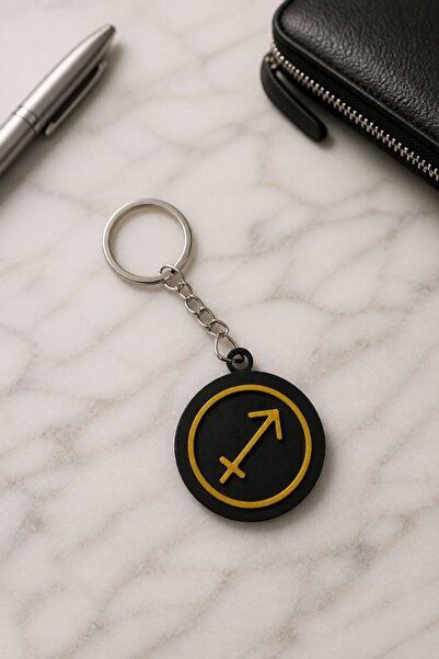 novaPrint Sagittarius Keychain – Minimalist Zodiac Themed Keychain