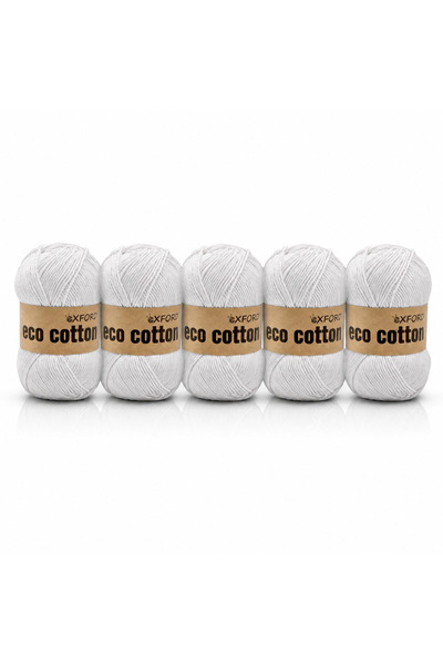 Oxford İplik 5'li Paket Eco Cotton - 100 gram 200 metre %100 Rejenere Pamuk Ö...