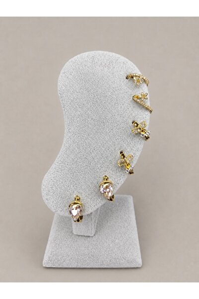 Laviona jewelry Xuping 14k 6 lı Taşlı Çilek Detaylı Küpe Seti