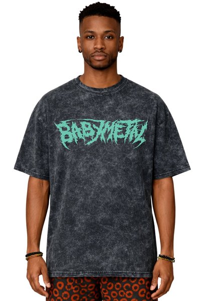 SEVBANO Babymetal Rock Metal Music Band Back Printed Unisex Oversize Vintage Washed T-Shirt