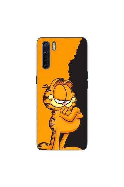OEM Husa compatibila cu Oppo A91 Silicon Gel Tpu Model Garfield Black and Orange