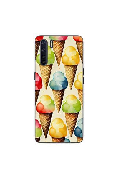 OEM Калъф, съвместим с Oppo A91, силиконов гел TPU модел с десен на сладолед