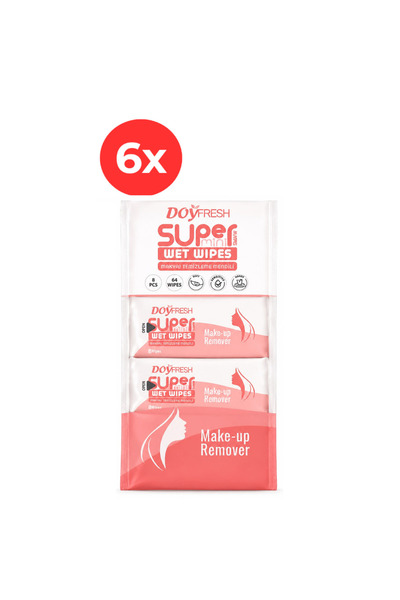 DOYFRESh 6x MINI Wet Wipes Make Up 8x8pcs