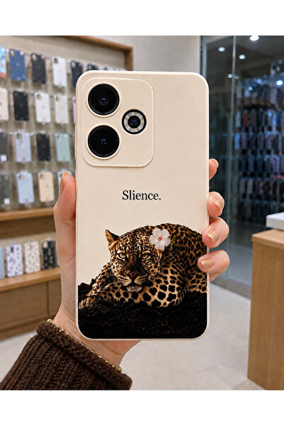 OVADA Redmi 13 Uyumlu Leopar Desenli Silikon Telefon Kılıfı