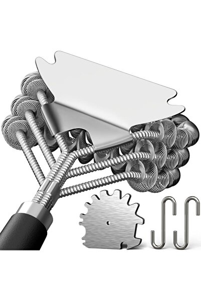 Arabest Bristle-Free Grill Brush,Triple Helix,Scraper,Safe Steam Cleaning,Ove...