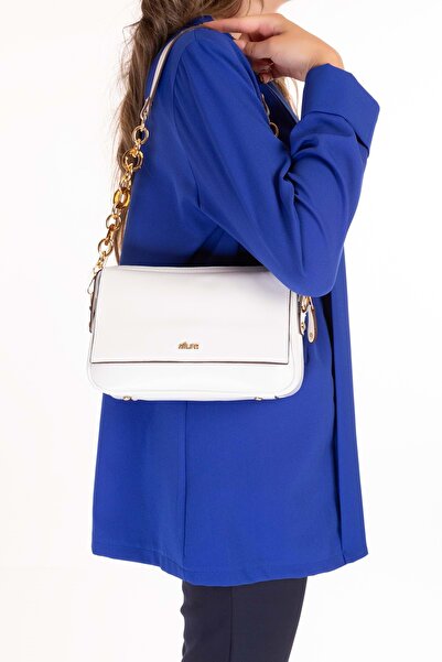 Gondol Women's Double Compartment Hand and Shoulder Bag Ald.1153 White