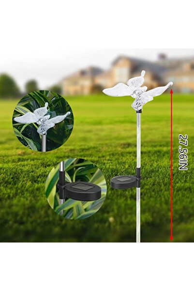 BaoBao Set of 2 LED solar garden lamps, multicolored, decorative flowers, 33x...