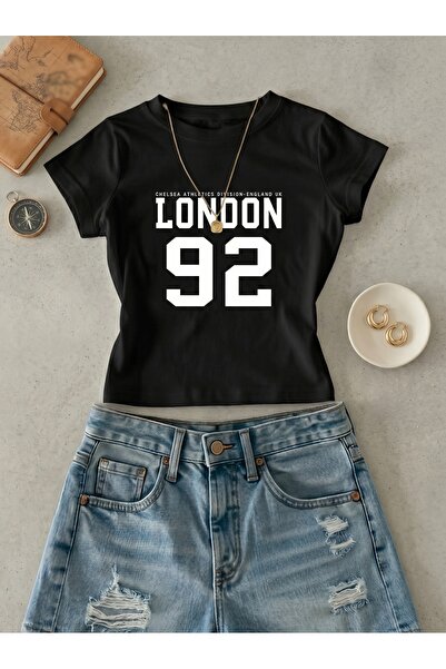 NİCE Μπλουζάκι London Printed Crew Neck Tee Crop