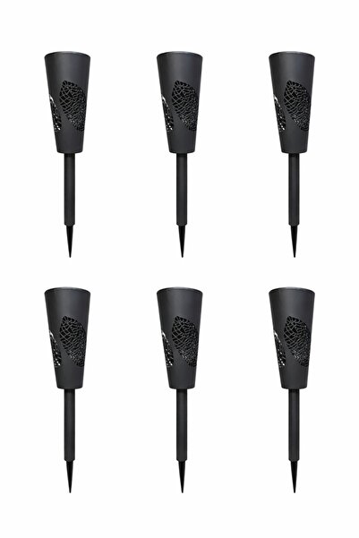 OEM Set de 6 lumini solare de grădină cu țăruș, LED, plastic, negru, YV29